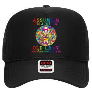 Funny Old Lady High Crown Mesh Back Trucker Hat