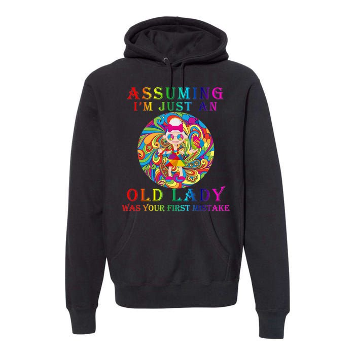 Funny Old Lady Premium Hoodie