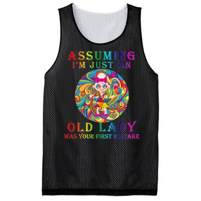 Funny Old Lady Mesh Reversible Basketball Jersey Tank