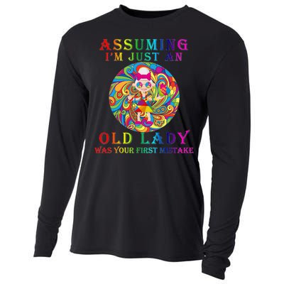 Funny Old Lady Cooling Performance Long Sleeve Crew