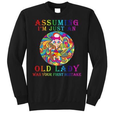 Funny Old Lady Tall Sweatshirt