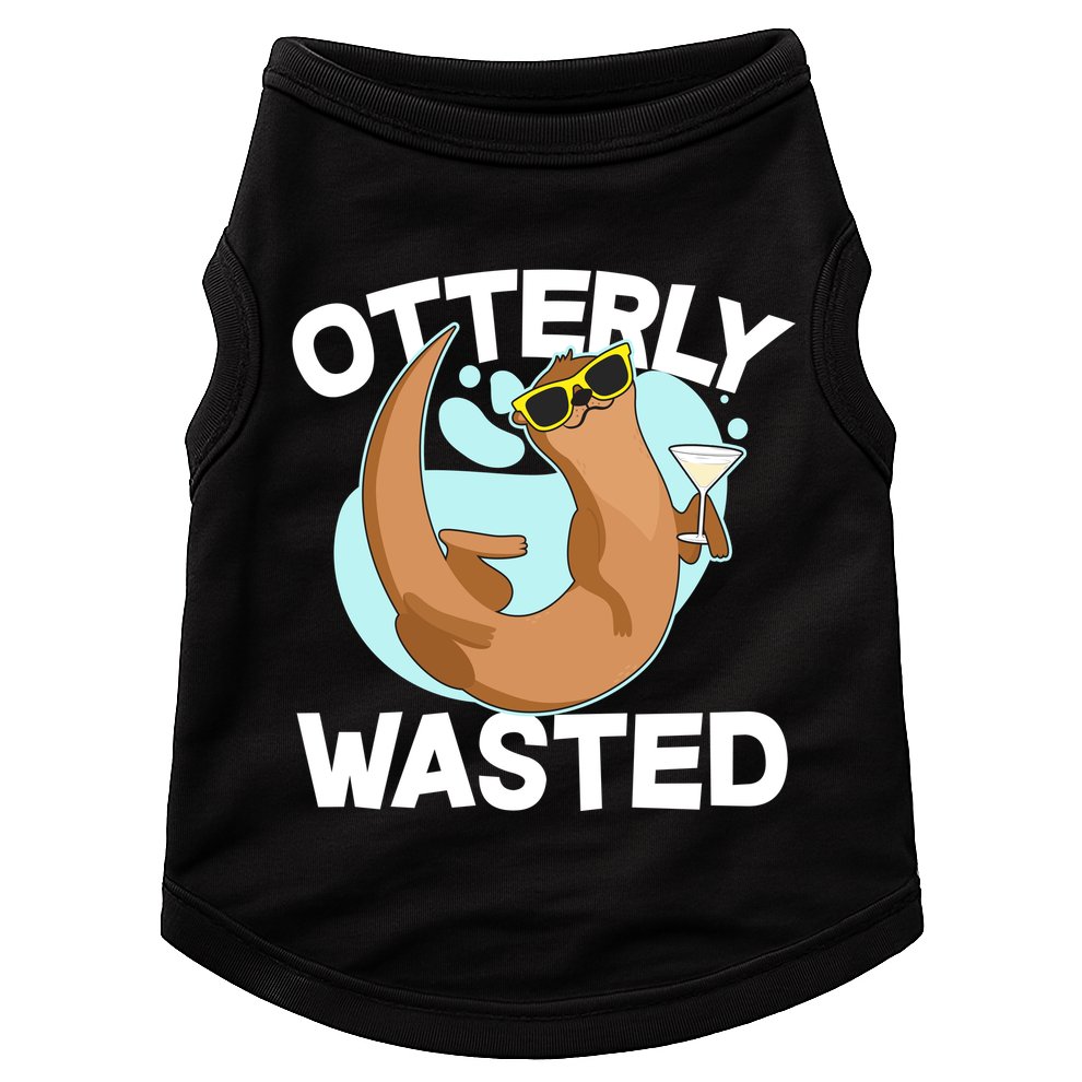 Funny Otterly Wasted Drunk Otter Doggie Tank
