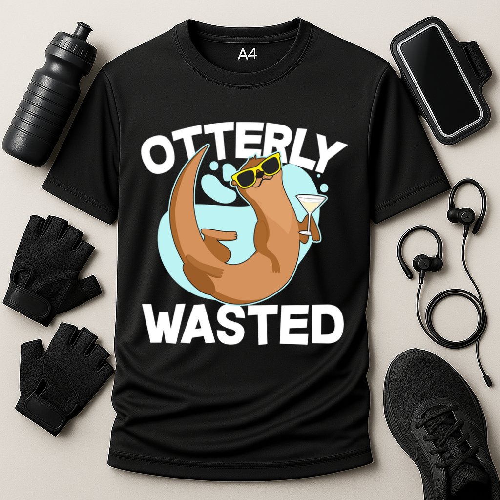 Funny Otterly Wasted Drunk Otter Performance Shirt