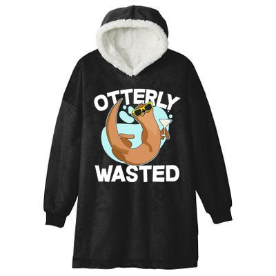 Funny Otterly Wasted Drunk Otter Hooded Wearable Blanket