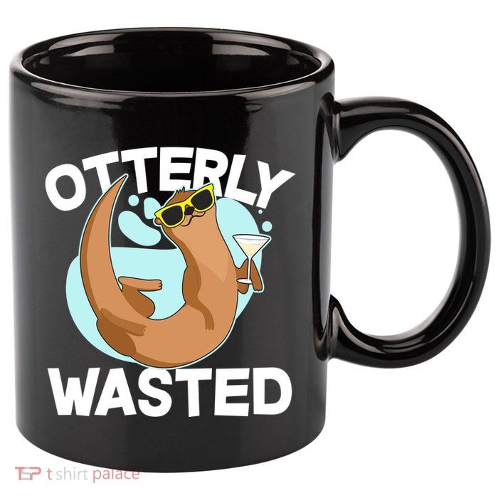 Funny Otterly Wasted Drunk Otter 11oz C Handle Ceramic Mug