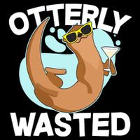 Funny Otterly Wasted Drunk Otter Drawstring Bag