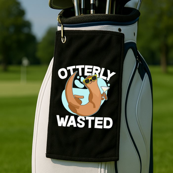 Funny Otterly Wasted Drunk Otter Golf Towel