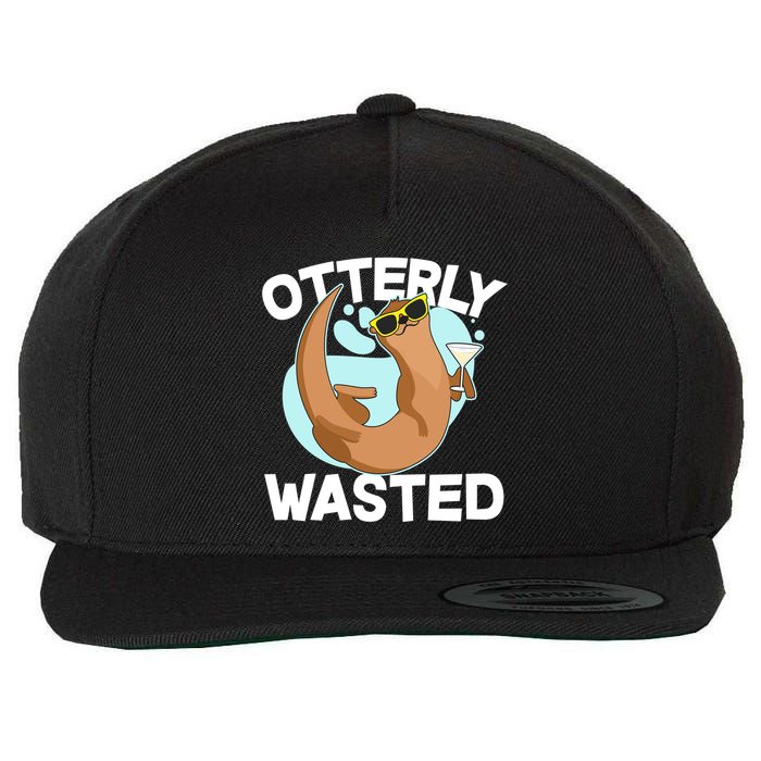 Funny Otterly Wasted Drunk Otter Wool Snapback Cap