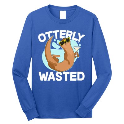Funny Otterly Wasted Drunk Otter Long Sleeve Shirt