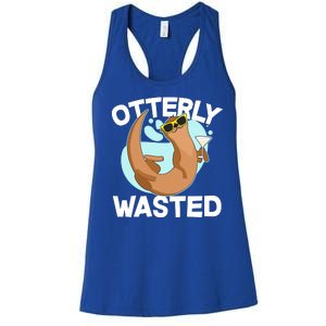 Funny Otterly Wasted Drunk Otter Women's Racerback Tank