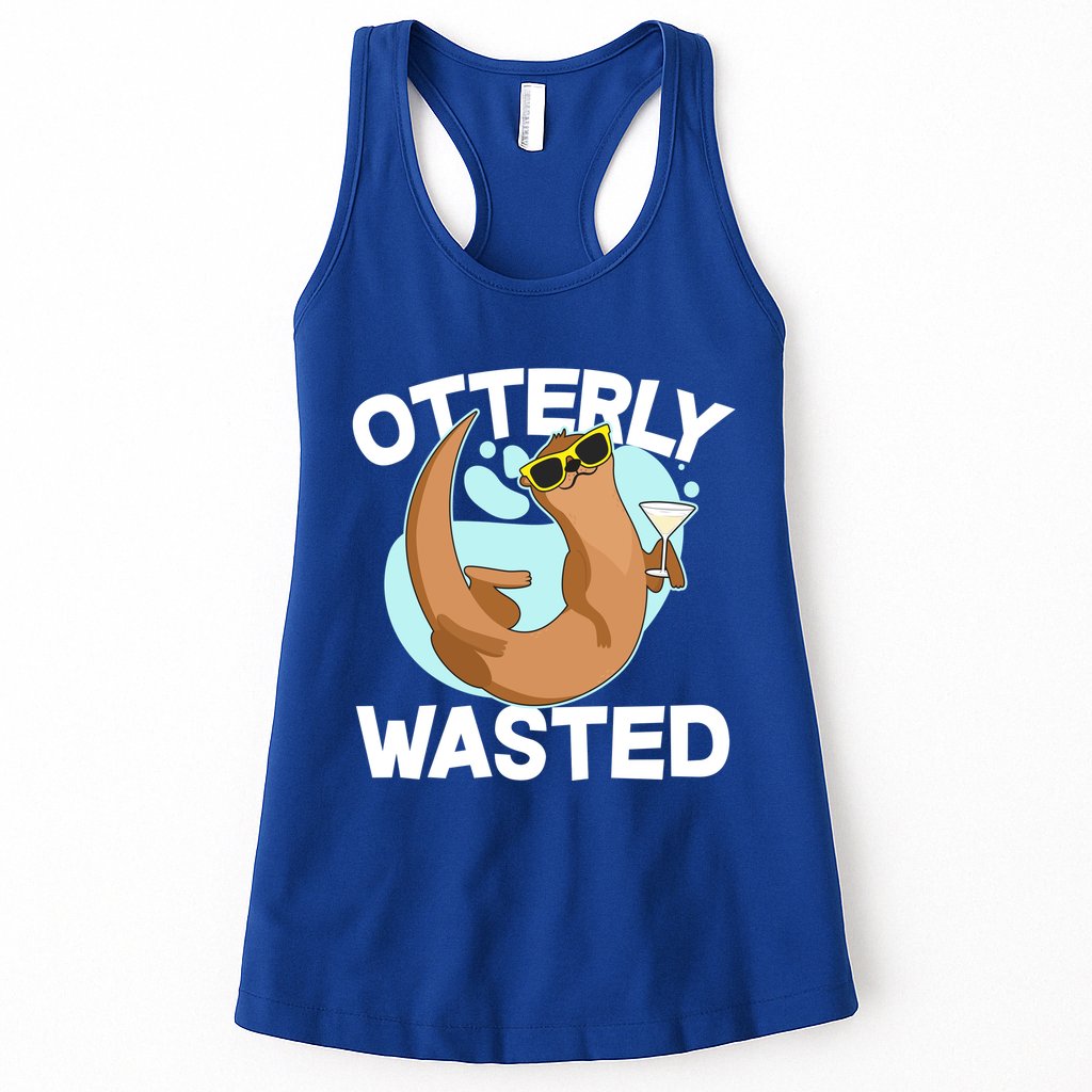 Funny Otterly Wasted Drunk Otter Womens Tank Top