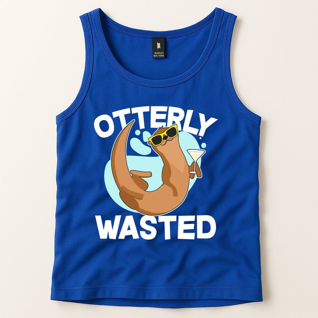 Funny Otterly Wasted Drunk Otter Tank Top