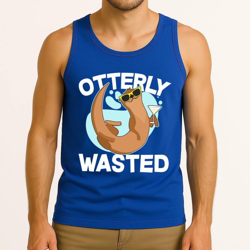Funny Otterly Wasted Drunk Otter Tank Top