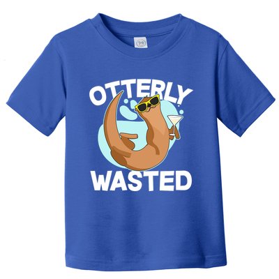 Funny Otterly Wasted Drunk Otter Toddler T-Shirt