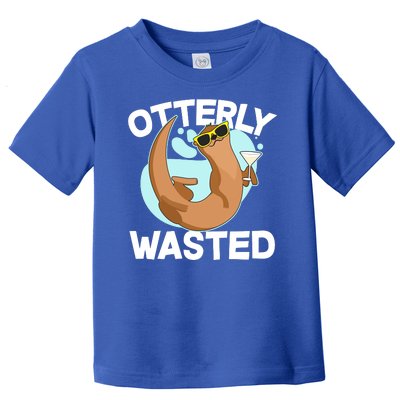 Funny Otterly Wasted Drunk Otter Toddler T-Shirt