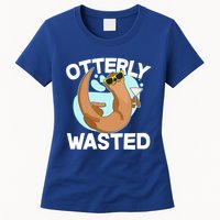 Funny Otterly Wasted Drunk Otter Womens T-Shirt