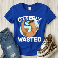 Funny Otterly Wasted Drunk Otter Womens T-Shirt