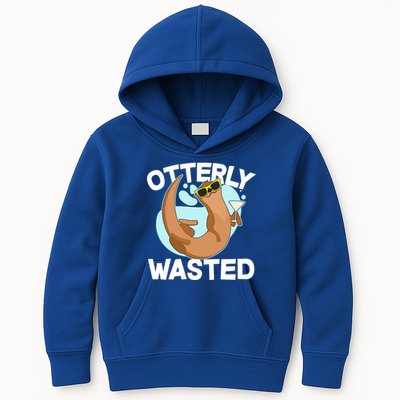 Funny Otterly Wasted Drunk Otter Kids Hoodie