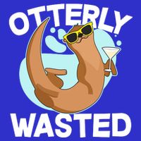 Funny Otterly Wasted Drunk Otter Short Acrylic Beanie