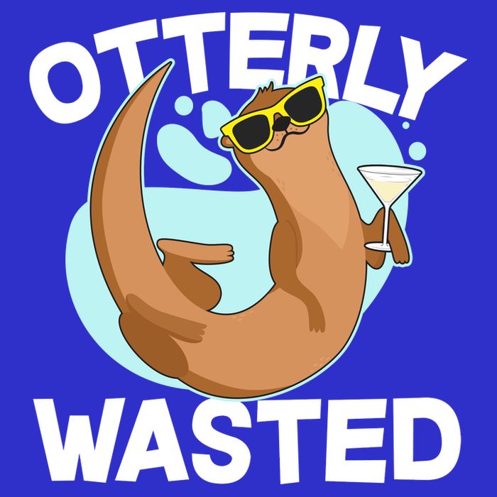Funny Otterly Wasted Drunk Otter Short Acrylic Beanie