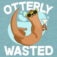 Funny Otterly Wasted Drunk Otter Sueded Cloud Jersey T-Shirt