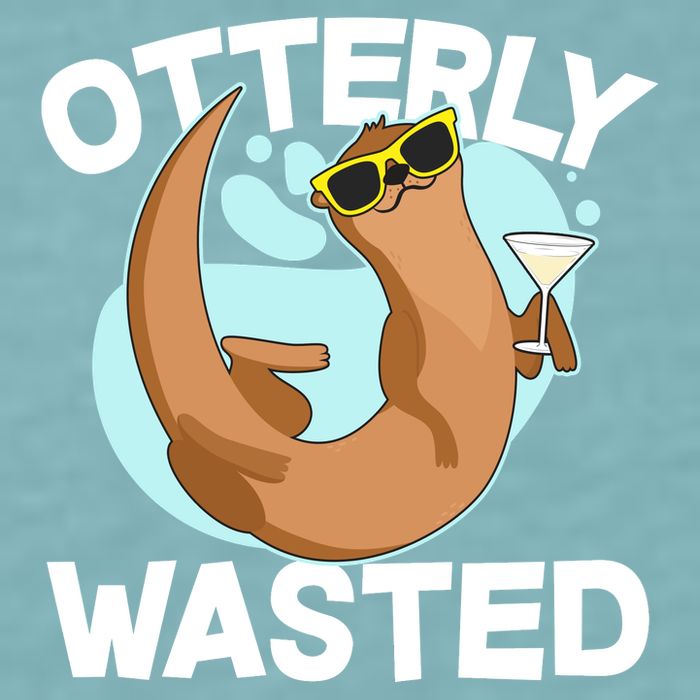 Funny Otterly Wasted Drunk Otter Sueded Cloud Jersey T-Shirt