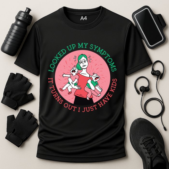 Funny Overwhelmed Mom Cooling Performance Crew T-Shirt