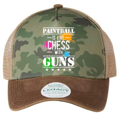 Funny Paintball Is Like Chess With Guns Legacy Tie Dye Trucker Hat