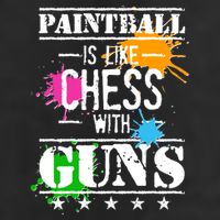 Funny Paintball Is Like Chess With Guns 7 Panel Mesh Trucker Snapback Hat
