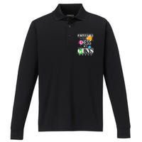 Funny Paintball Is Like Chess With Guns Performance Long Sleeve Polo