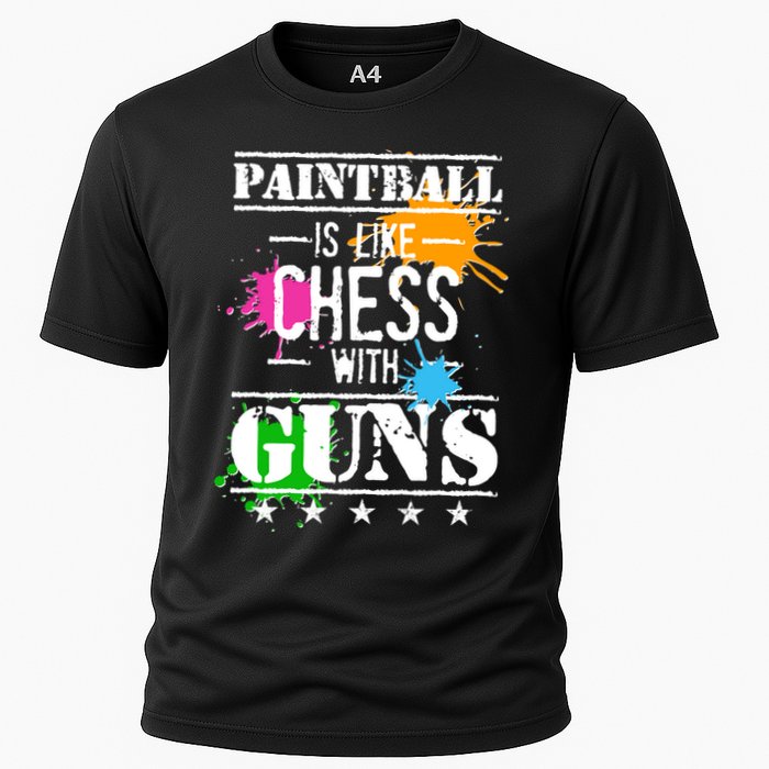 Funny Paintball Is Like Chess With Guns Performance Shirt