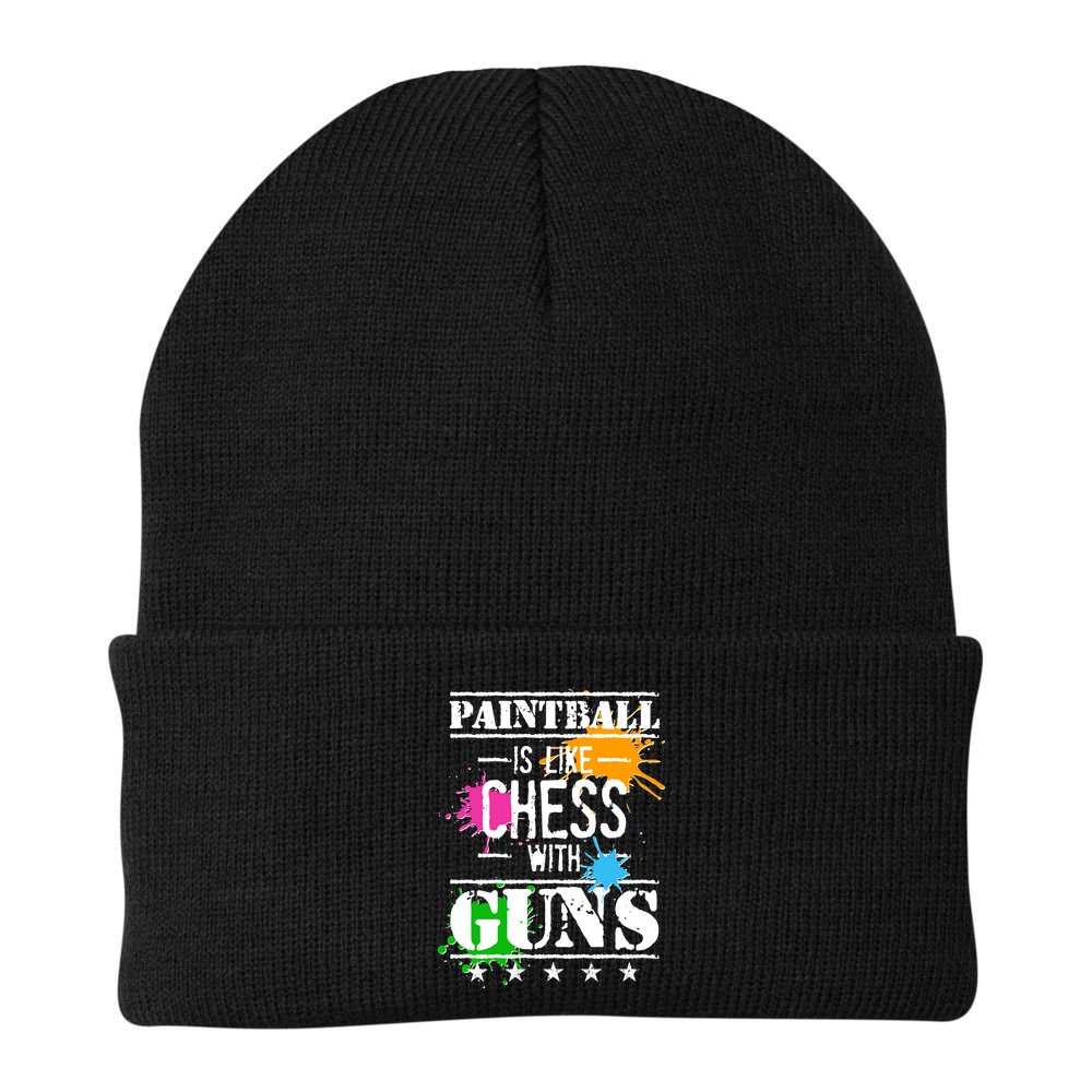 Funny Paintball Is Like Chess With Guns Beanie