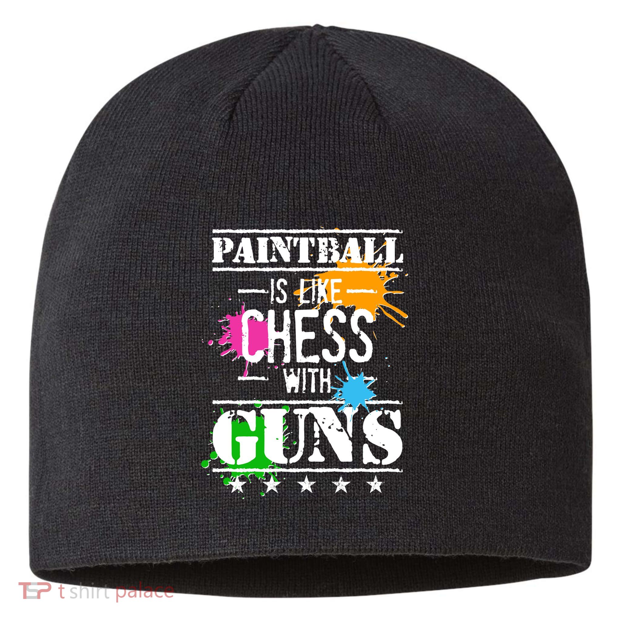 Funny Paintball Is Like Chess With Guns Sustainable Beanie