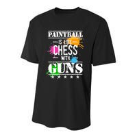 Funny Paintball Is Like Chess With Guns Youth Performance Sprint T-Shirt