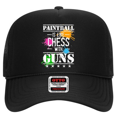 Funny Paintball Is Like Chess With Guns Trucker Hat