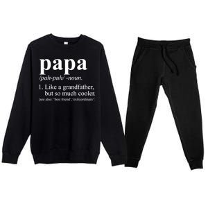 Funny Papa Definition Like A Grandfather Premium Crewneck Sweatsuit Set