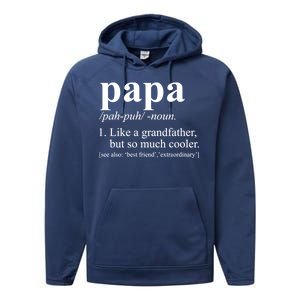 Funny Papa Definition Like A Grandfather Performance Fleece Hoodie