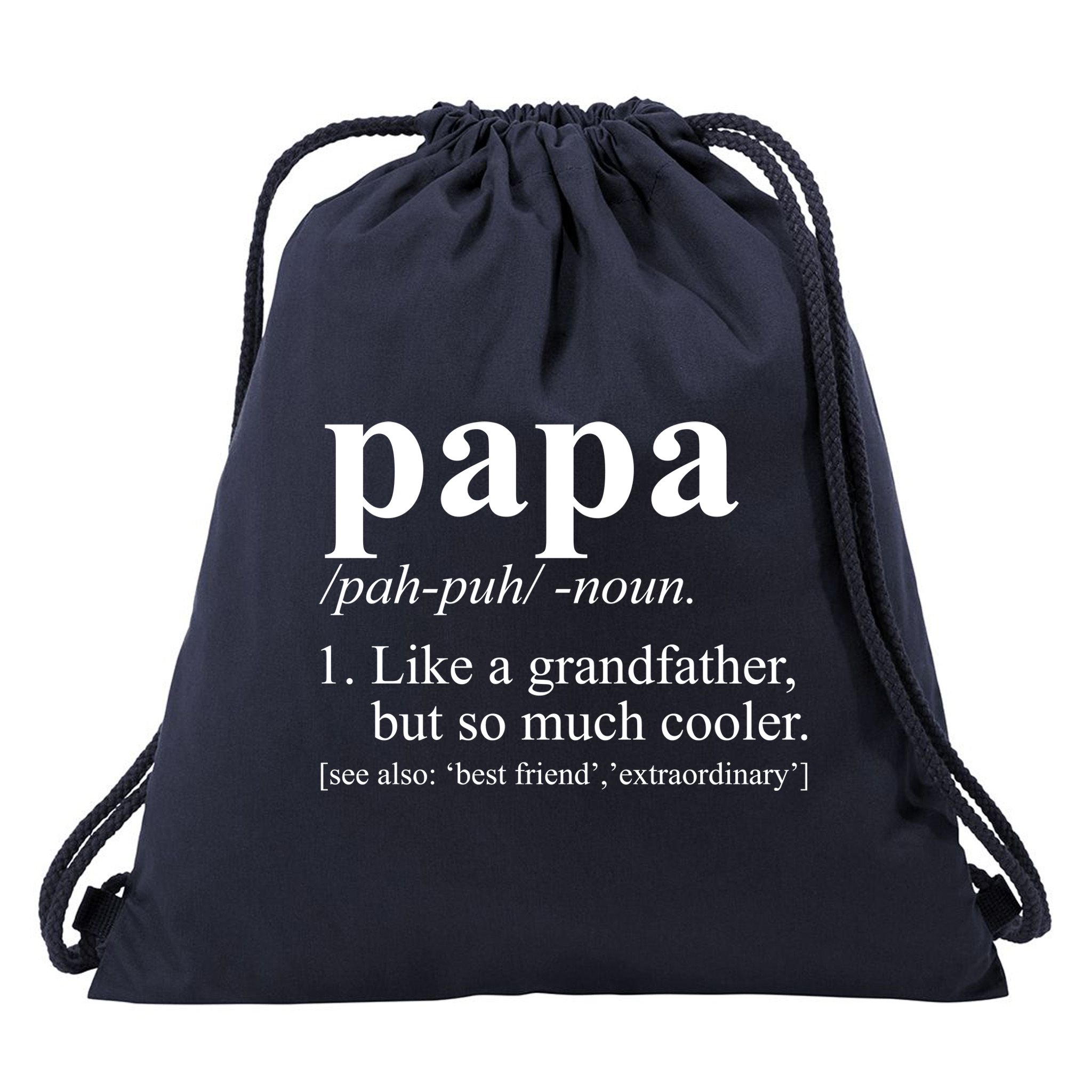 Funny Papa Definition Like A Grandfather Drawstring Bag