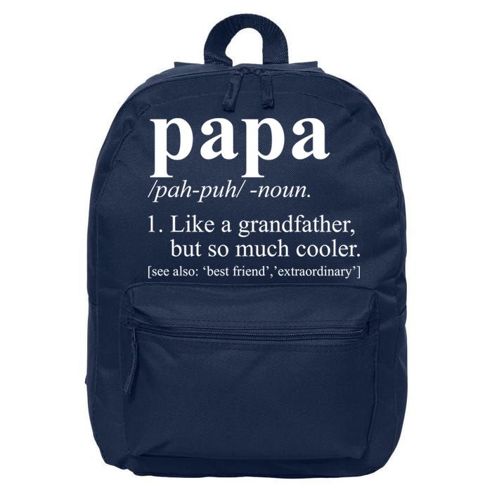 Funny Papa Definition Like A Grandfather 16 in Basic Backpack