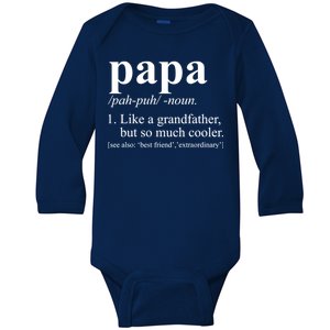 Funny Papa Definition Like A Grandfather Baby Long Sleeve Bodysuit