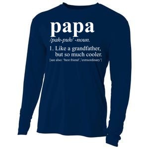 Funny Papa Definition Like A Grandfather Cooling Performance Long Sleeve Crew