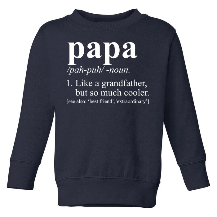 Funny Papa Definition Like A Grandfather Toddler Sweatshirt