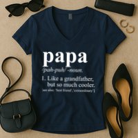 Funny Papa Definition Like A Grandfather Women's V-Neck T-Shirt