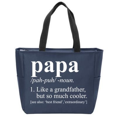 Funny Papa Definition Like A Grandfather Zip Tote Bag