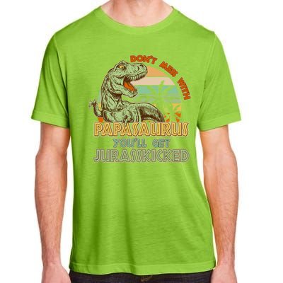 Funny Papa Don't Mess With Papasaurus Adult ChromaSoft Performance T-Shirt