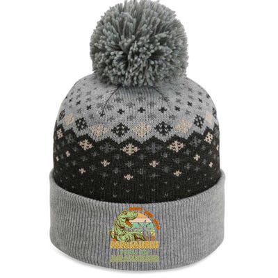 Funny Papa Don't Mess With Papasaurus The Baniff Cuffed Pom Beanie