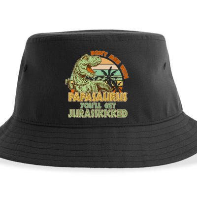 Funny Papa Don't Mess With Papasaurus Sustainable Bucket Hat