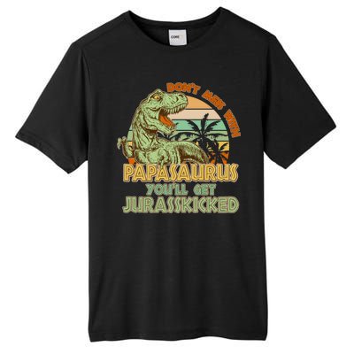 Funny Papa Don't Mess With Papasaurus Tall Fusion ChromaSoft Performance T-Shirt