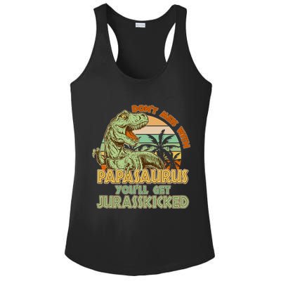 Funny Papa Don't Mess With Papasaurus Ladies PosiCharge Competitor Racerback Tank