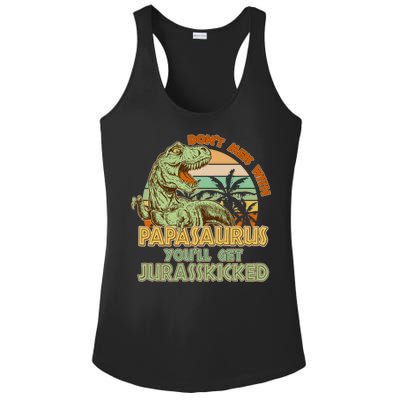 Funny Papa Don't Mess With Papasaurus Ladies PosiCharge Competitor Racerback Tank